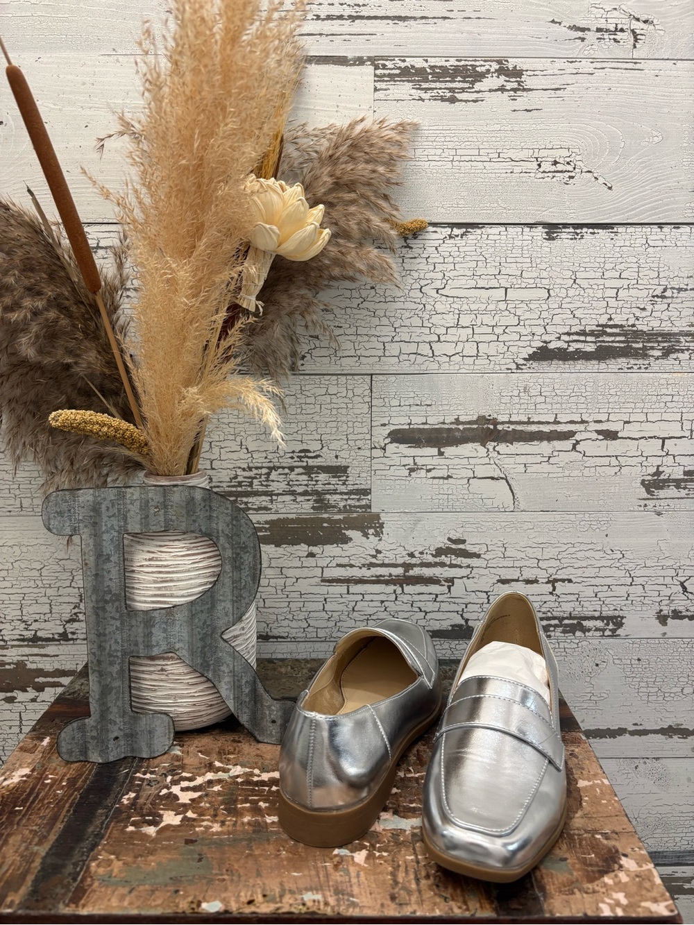 Liz Claiborne New Silver Metallic Slip On Loafer